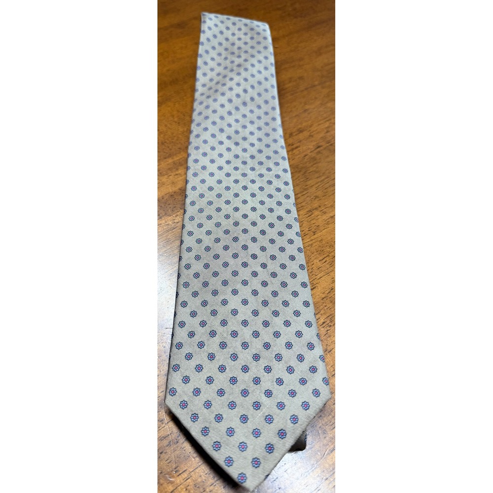 Briar Silk Tie Mens OS Olive Tan Medallion Good Hand Fashioned English Silk